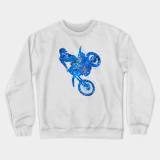 Motocross extreme blue art Crewneck Sweatshirt